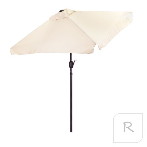 Prostokątny duży parasol ogrodowy skośny łamany z korbą beżowy 200x140 cm MultiGarden