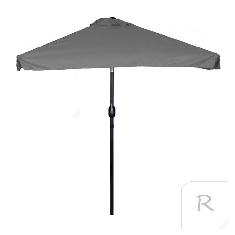 Prostokątny duży parasol ogrodowy skośny łamany z korbą szary 200x140 cm MultiGarden