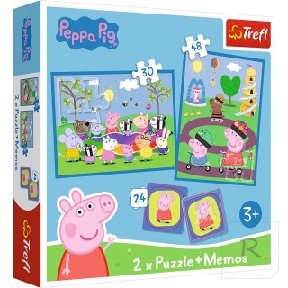 Puzzle - "2w1 + memos" - Radosne chwile z Świnką Peppą Trefl 93331