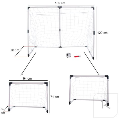 Bramka piłkarska do piłki nożnej dla dzieci 2w1 185x120x70cm