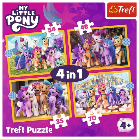 Puzzle - 4w1 - Poznaj kucyki Pony My Little Pony Trefl 34624