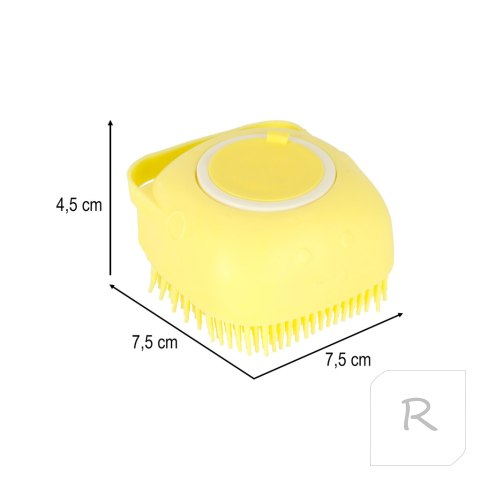 Szczotka silikonowa myjka do mycia psów kotów żółta