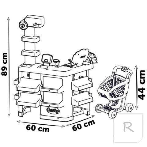 SMOBY Sklep Supermarket z Wózkiem Kasą i Elektronicznym Skanerem