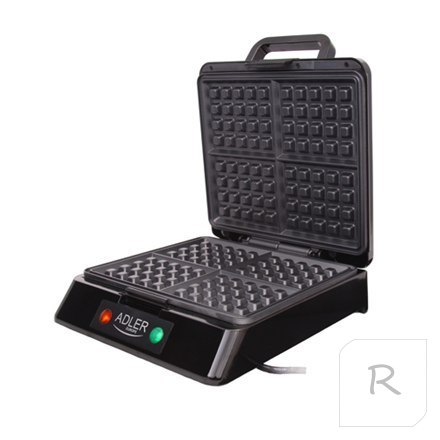 Adler Waffle maker AD 3036 Grey/ black, 1300 W, Rectangular, Number of waffles 4