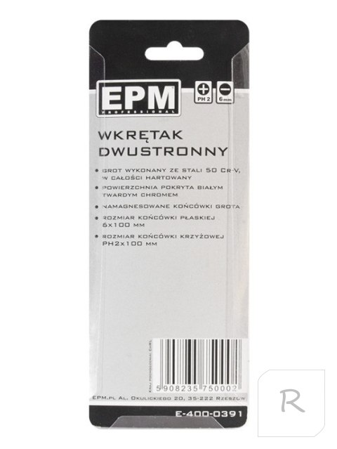 WKRĘTAK ODWRACALNY 220MM Z BITEM PH2*6.0MM EPM PROFESSIONAL