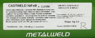 ELEKTRODA DO ŻELIWA MONEL NI CU- DO NAPRAW ODL. 4.0MM SZTUKA METALWELD