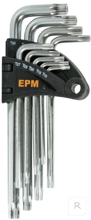 KOMPLET KLUCZY TORX TYP L T10-T50 9SZT. KRÓTKIE EPM PROFESSIONAL