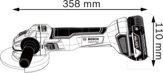 SZLIFIERKA KĄTOWA AKUMULATOROWA GWS 18V-10 125 0*AH BOSCH NIEBIESKI