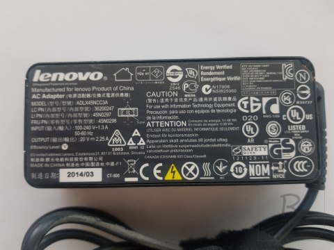 ORYGINALNY ZASILACZ LENOVO 45W 20V 2.25A