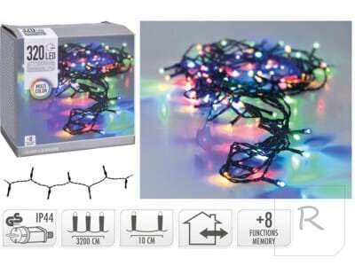 Lampki, światełka choinkowe 320 LED kolorowe zewnętrzne