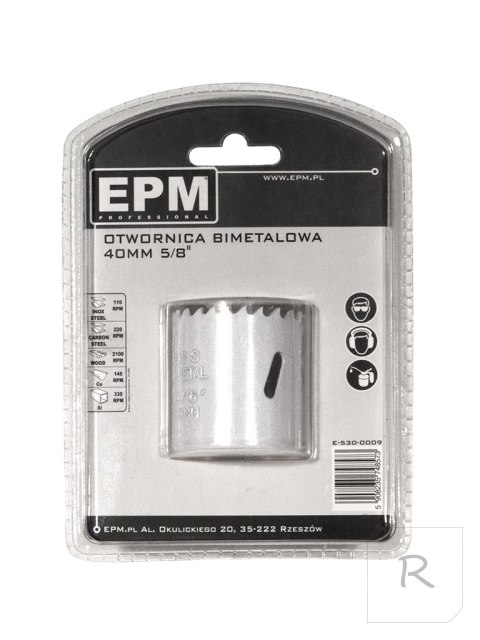 OTWORNICA BI-METALOWA 40MM UCHWYT 5/8'''' EPM PROFESSIONAL