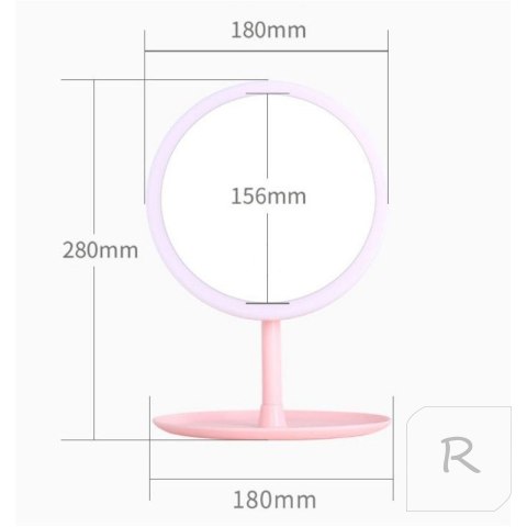 Lusterko simple stojące różowe L4R