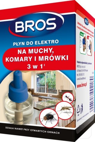 Płyn do Elektrofumigatora 3w1 na Muchy, Komary, Mrówki BROS