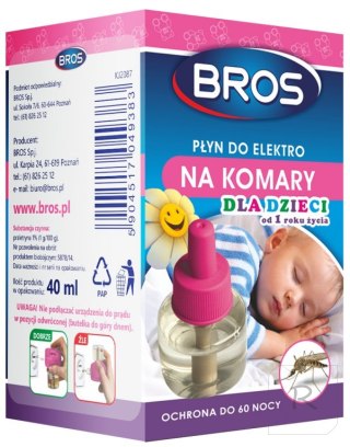 Płyn do Elektrofumigatora na Komary dla Dzieci na 60 Nocy BROS