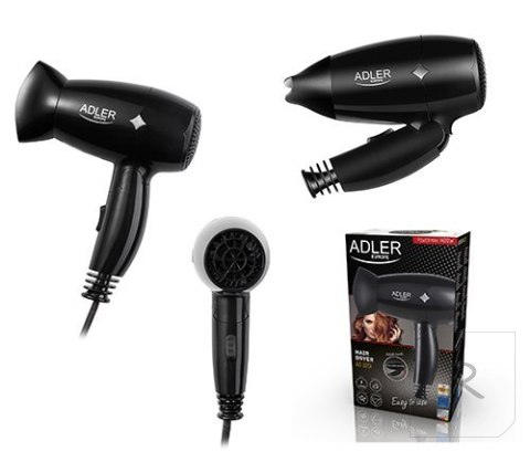 Adler Hair Dryer AD 2251 1400 W, Number of temperature settings 2, Black