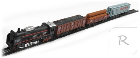 Kolejka rail king Parowóz + 3 Wagony