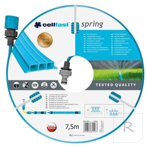 Wąż 3 Kanałowy Zraszający SPRING 7,5mb UV Cellfast