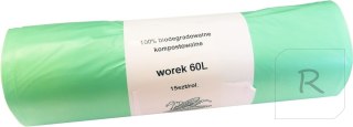 Worki BIO Biodegradowalne Kompostowalne 60L 15 szt. Zielony