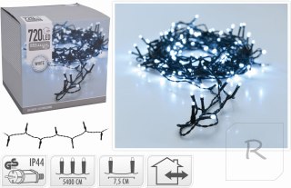 LAMPKI ŁAŃCUCH ŚWIETLNY 720LED ZIMNY KABEL ZIELONY