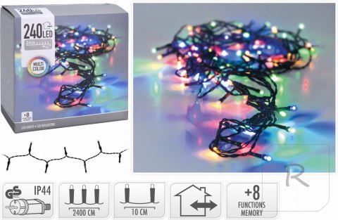 Lampki choinkowe 240 LED kolorowe IP44