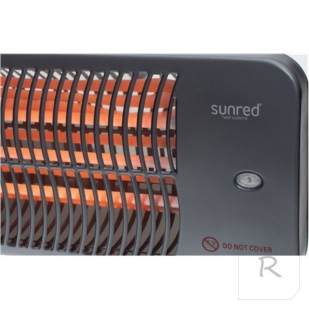 SUNRED Heater LUG-2000W, Lugo Quartz Wall Infrared, 2000 W, Grey