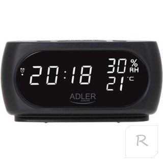 Adler Clock with Thermometer AD 1186 Black