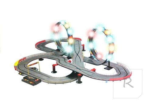 Tor Wyścigowy 2 Autka Slot Cars 1:43 Pętla Lampki