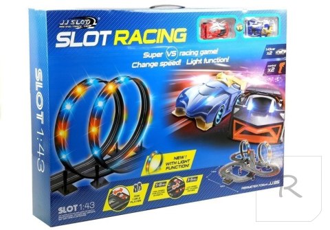 Tor Wyścigowy 2 Autka Slot Cars 1:43 Pętla Lampki