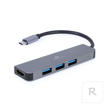 Cablexpert USB Type-C 2-in-1 multi-port adapter (Hub + HDMI) A-CM-COMBO2-01 0.09 m, Grey, USB Type-C