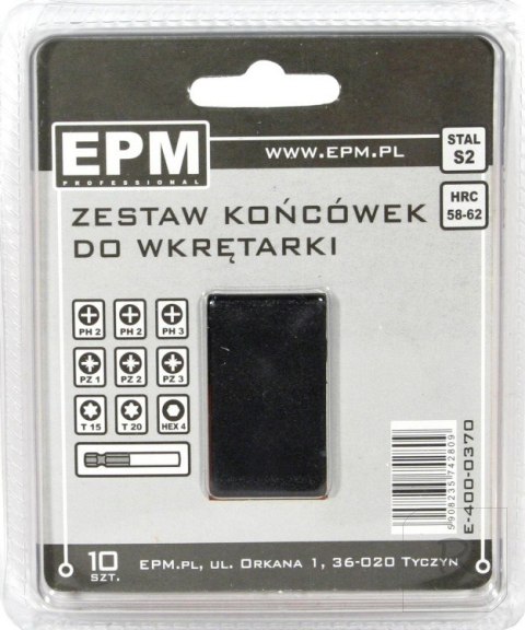 ZESTAW KOŃCÓWEK DO WKRĘTARKI 9SZT + UCHWYT MAGNETYCZNY EPM PROFESSIONAL