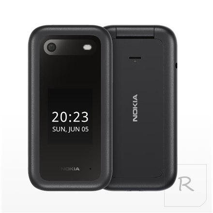 Nokia 2660 Flip Black, 2.8 ", TFT LCD, 240 x 320, Unisoc, T107, Internal RAM 0.048 GB, 0.128 GB, microSDHC, Dual SIM, Main camer