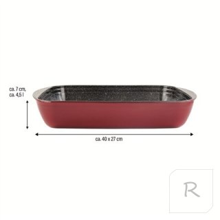 Stoneline Casserole dish 	21477 4.5 L, 40x27 cm, Borosilicate glass, Red, Dishwasher proof