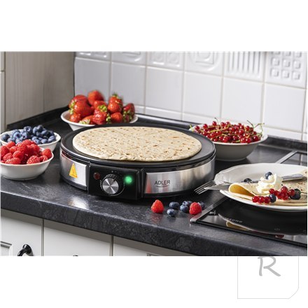 Adler Crepe Maker AD 3058 1600 W, Number of pastry 1, Crepe, Stainless Steel/Black