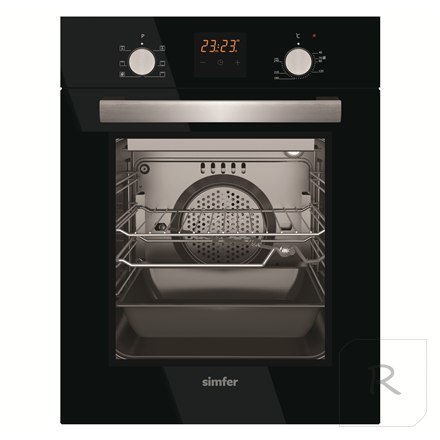 Simfer Oven 4207BERSP 47 L, Black, Easy to clean, Pop-up knobs, Width 45 cm, Built in