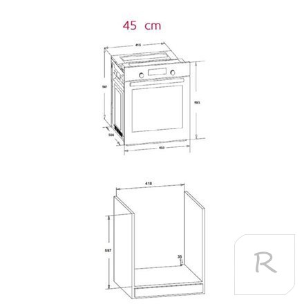 Simfer Oven 4207BERSP 47 L, Black, Easy to clean, Pop-up knobs, Width 45 cm, Built in