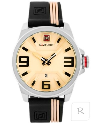 ZEGAREK MĘSKI NAVIFORCE - NF9098 (zn045a) - beige/black