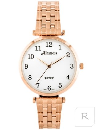 ZEGAREK DAMSKI ALBATROSS Glamour ABBB97 (za537c) rose gold/white