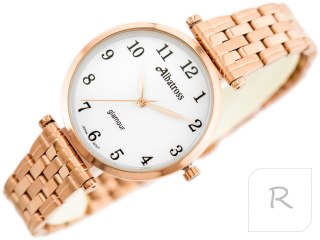 ZEGAREK DAMSKI ALBATROSS Glamour ABBB97 (za537c) rose gold/white