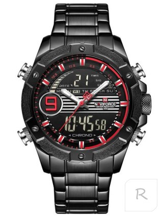 ZEGAREK MĘSKI NAVIFORCE - NF9146S (zn089b) - black/red + BOX