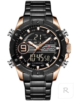 ZEGAREK MĘSKI NAVIFORCE - NF9146S (zn089c) - black/rosegold + BOX