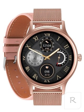 SMARTWATCH DAMSKI PACIFIC 18-1 - BRANSOLETA + PASEK: Rosegold / Różowy (sy015a)