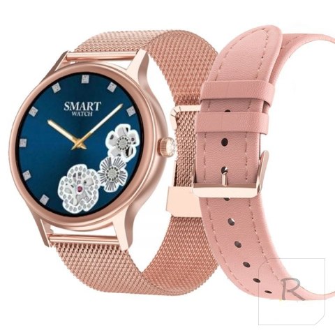 SMARTWATCH DAMSKI PACIFIC 18-1 - BRANSOLETA + PASEK: Rosegold / Różowy (sy015a)