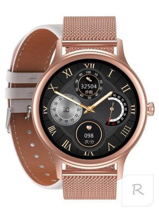 SMARTWATCH DAMSKI PACIFIC 18-2 - BRANSOLETA + PASEK: Rosegold / Biały (sy015b)