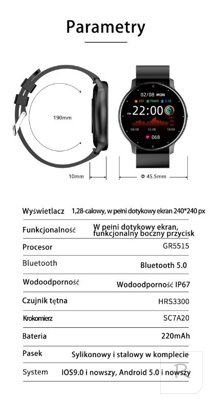 SMARTWATCH UNISEX GRAVITY GT1-3 - PULSOMETR, WŁASNE TARCZE (sg015c)