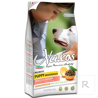 Naxos Puppy Medium/Maxi Ryba Karma Bezglutenowa i Monobiałkowa dla psów ras średnich i dużych 12kg