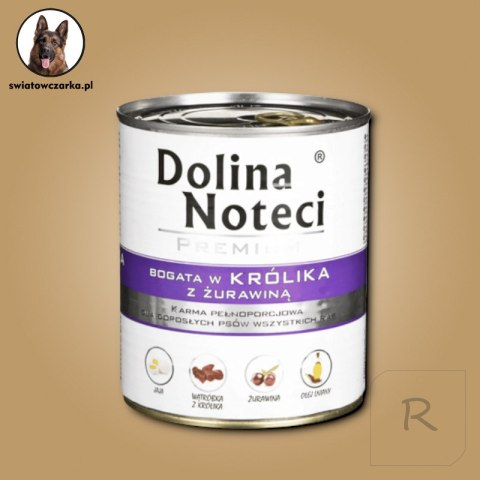 DOLINA NOTECI Premium bogata w królika z żurawiną - mokra karma dla psa - 800g