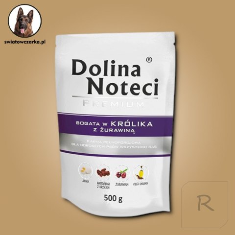 Dolina Noteci królik żurawina saszetka dla psa 500g