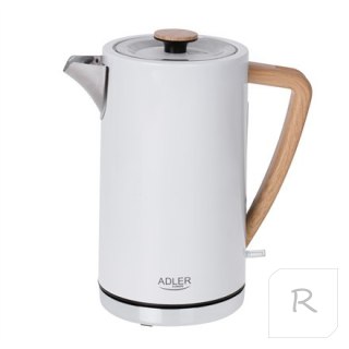 Adler Kettle AD 1347w	 Electric, 2200 W, 1.5 L, Stainless steel, 360° rotational base, White