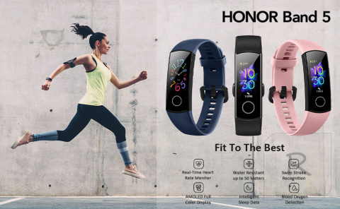 HONOR BAND 5 SMARTBAND RÓŻOWY AMOLED BLUETOOTH PL