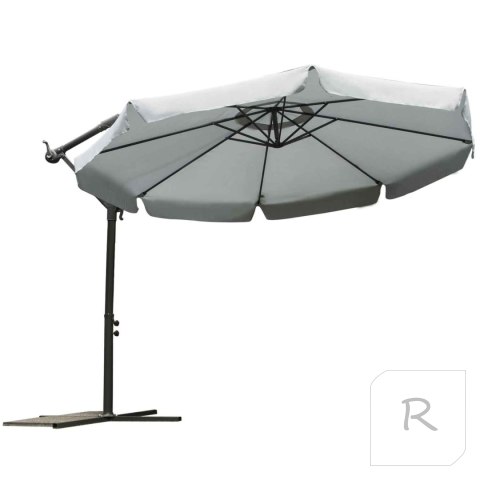 Parasol ogrodowy składany 8 segmentów szary ? 350cm